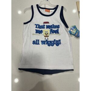 Vintage Y2K Nickelodeon SpongeBob SquarePants Tank Top/shorts Set‎ Boys 7 NOS